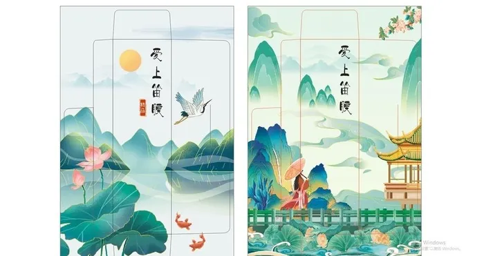 国风山水图片cdr矢量模版下载