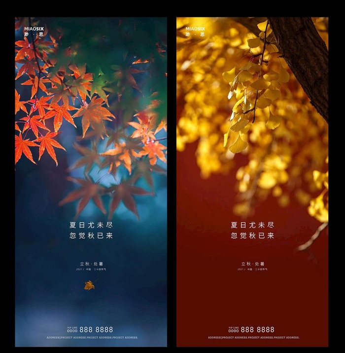 立秋微信图片psd模版下载