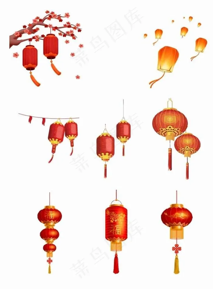 灯笼素材图片cdr矢量模版下载