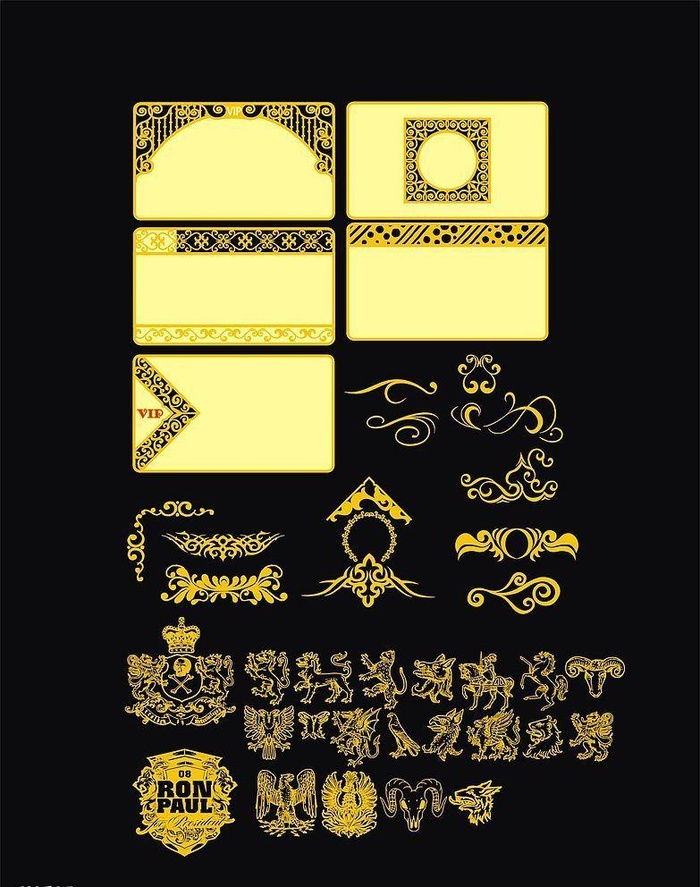 金卡花边集图片cdr矢量模版下载