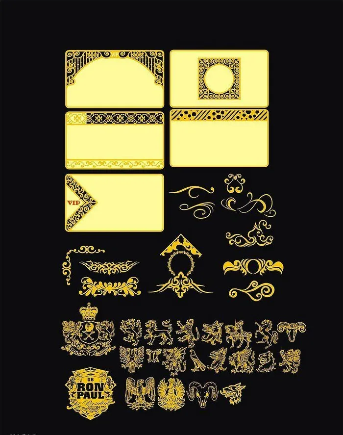 金卡花边集图片cdr矢量模版下载