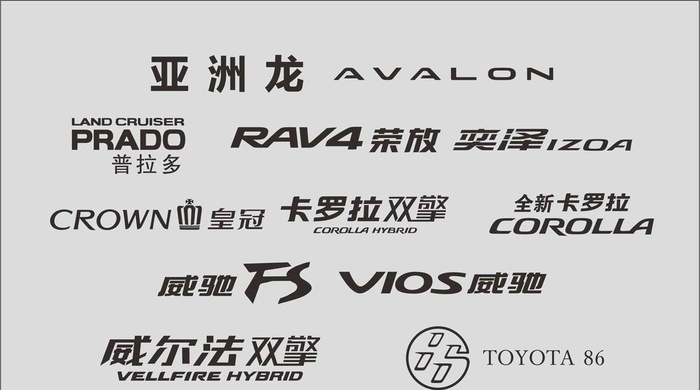 丰田车型LOGO图片cdr矢量模版下载