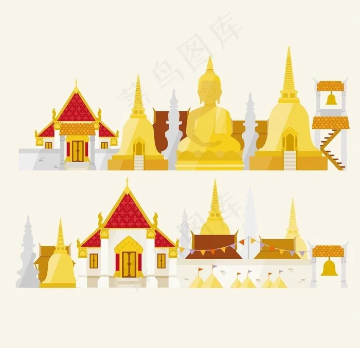 泰国旅游图片ai矢量模版下载