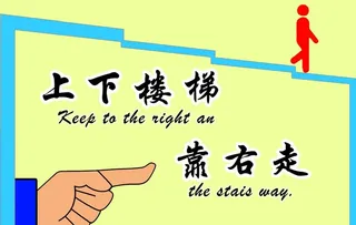 上下楼梯靠右走图片