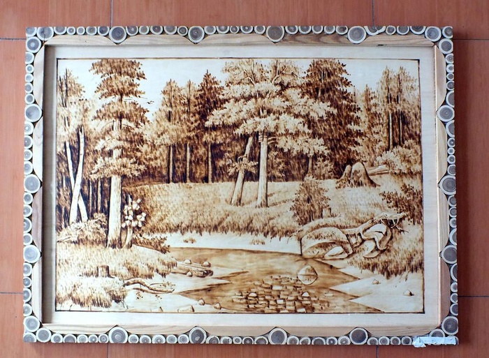 艺术展厅烙画作品图片