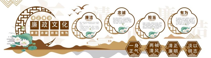 廉政文化墙展板图片ai矢量模版下载