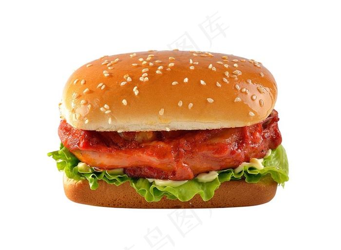 板烧鸡肉汉堡图片