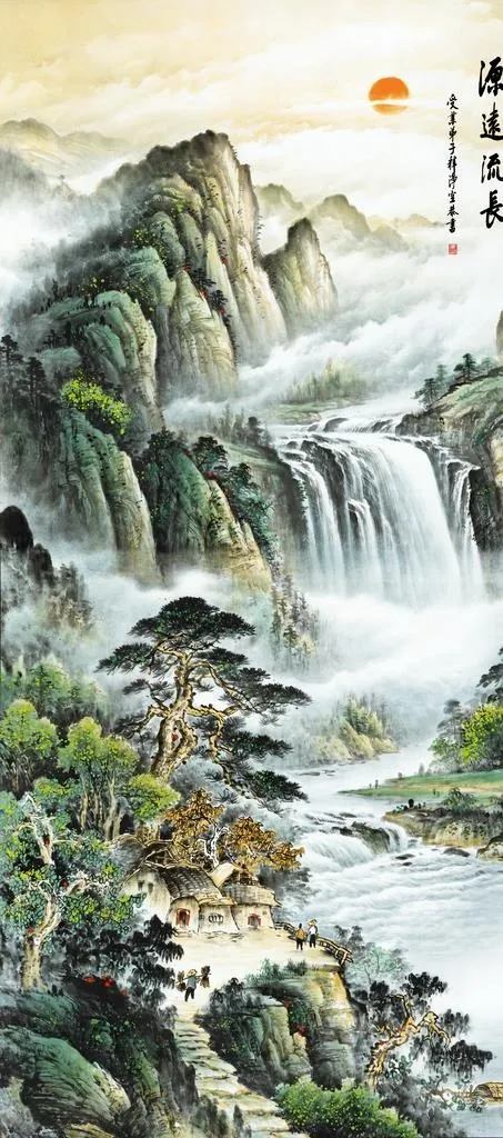 装饰画 花鸟画 新中式 山水 图片(4724x9966)psd模版下载