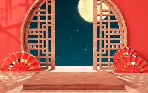 立体展台 C4D电商海报 国潮图片