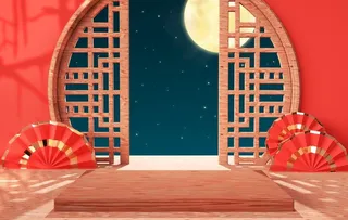 立体展台 C4D电商海报 国潮图片