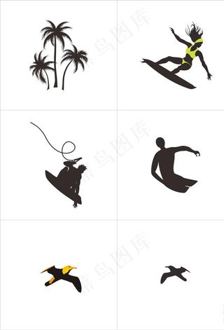 矢量沙滩元素图片