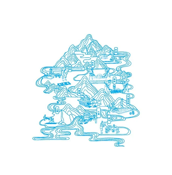 山水 酿酒图图片ai矢量模版下载