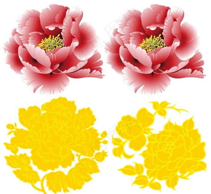 牡丹花图片cdr矢量模版下载