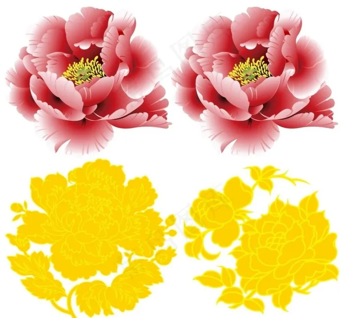 牡丹花图片cdr矢量模版下载