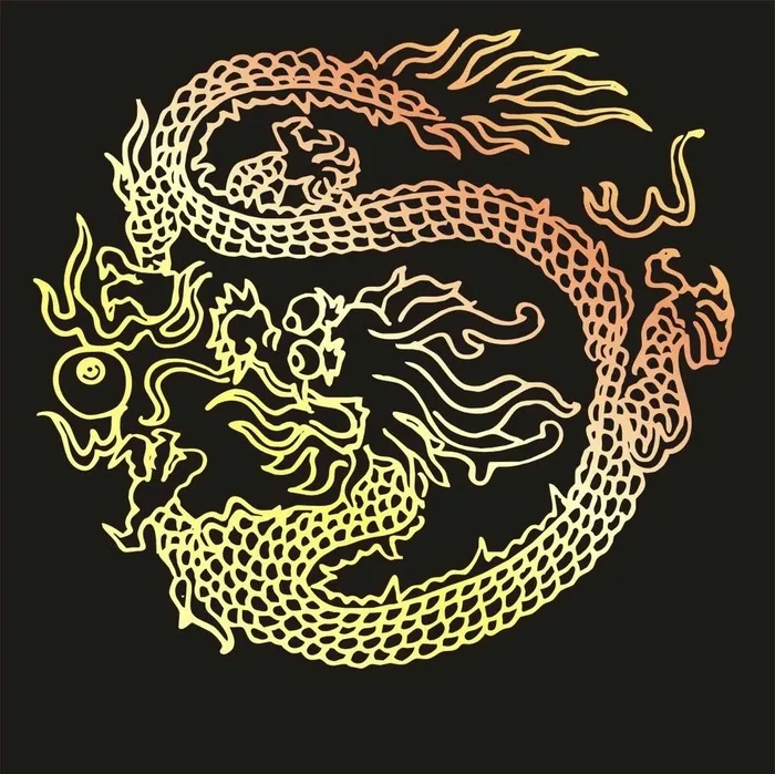 传统龙纹花纹 图片cdr矢量模版下载