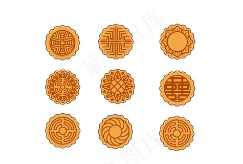 手绘中秋节月饼设计素材图片