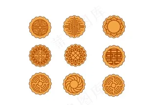 手绘中秋节月饼设计素材图片