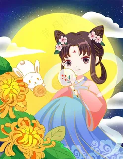 中秋插画图片