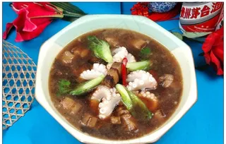 红烧肉炖八爪鱼图片