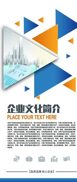 企业文化简介展架海报图片