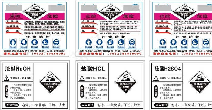 液碱 盐酸 硫酸图片cdr矢量模版下载