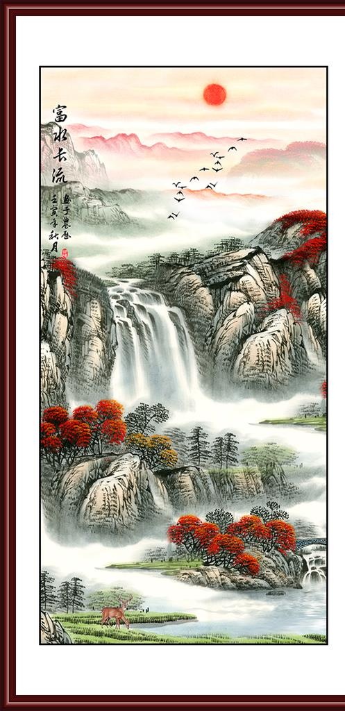 山水画图片(4724x9449)psd模版下载