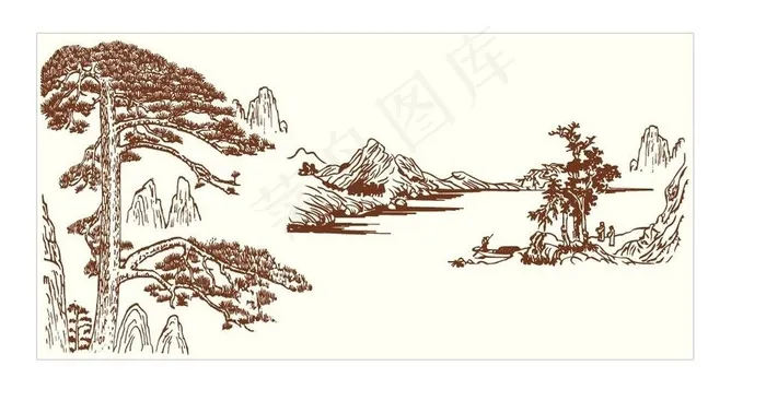 迎客松图片ai矢量模版下载