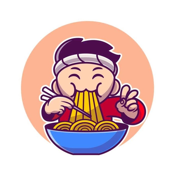 吃面男孩图片