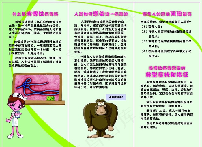 埃博拉病毒宣传折页正图片cdr矢量模版下载