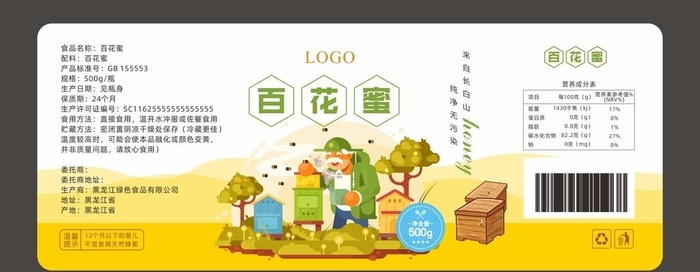 蜂蜜标签图片cdr矢量模版下载