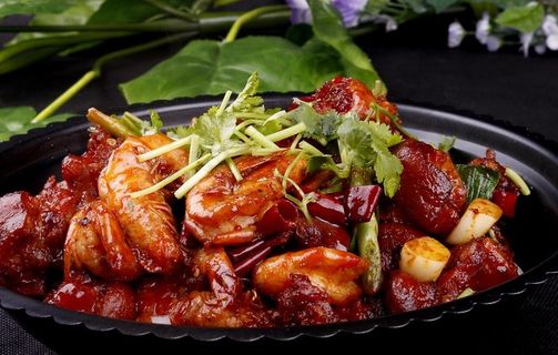 干锅蹄花虾图片