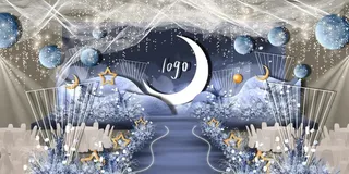 蓝色浪漫唯美星空主题现代婚礼图片