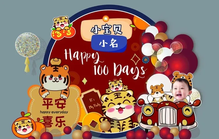 小老虎生日宴图片(3543x2362)psd模版下载