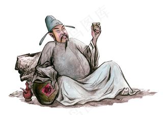 古人喝酒喝醉图片