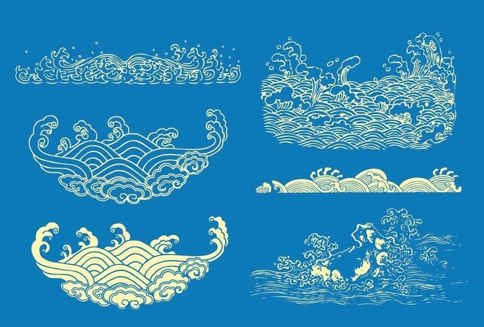矢量波浪图片cdr矢量模版下载