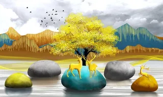 山水装饰画图片