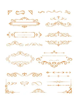 矢量欧式花纹边框花纹边角复古花图片