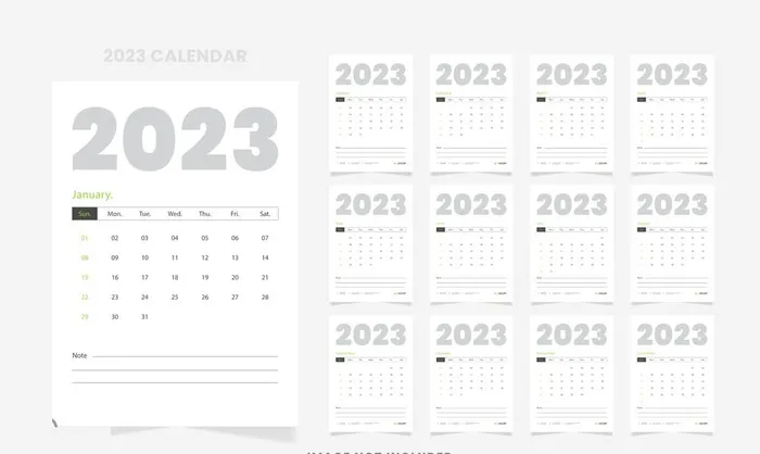 兔年台历  2023年日历  图片ai矢量模版下载