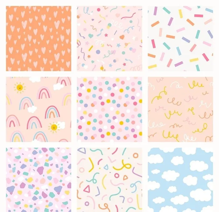 卡通女孩粉色系底纹图片