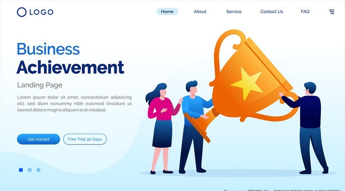 扁平化商务团队获奖冠军插画设计图片