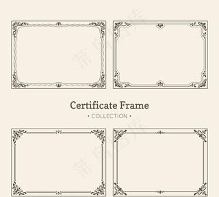 复古花纹证书框架图片