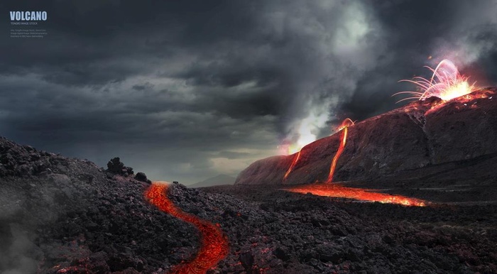 火山喷发图片
