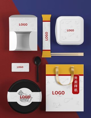 外卖快餐VI样机图片