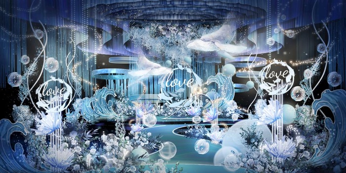海洋婚礼图片psd模版下载