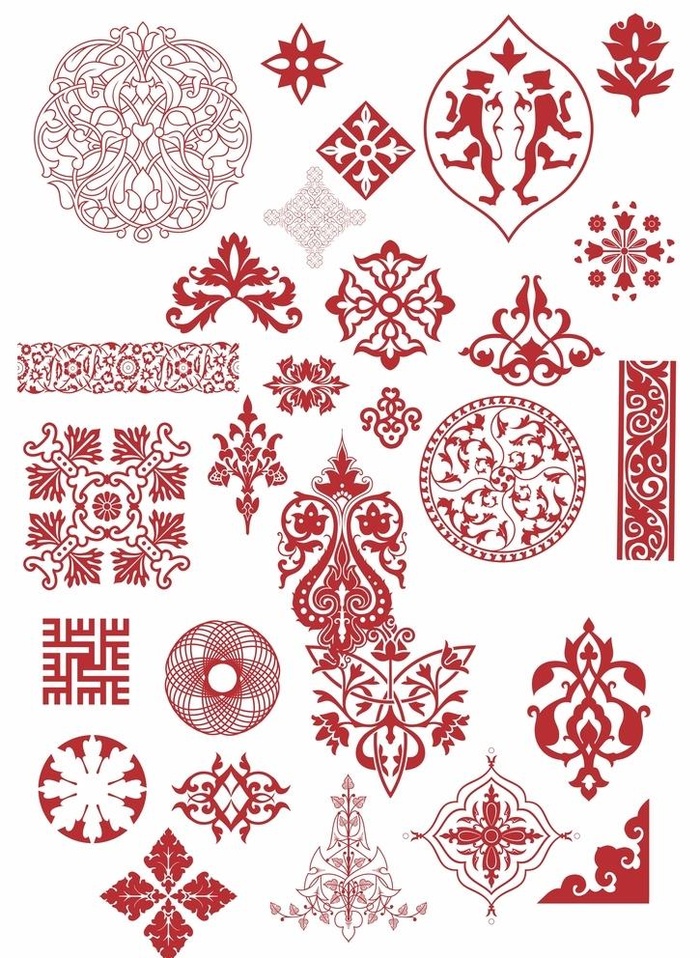 中国风古典花纹花边矢量素材图片