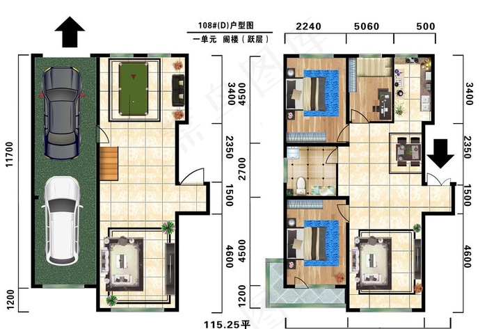 中式户型图图片psd模版下载