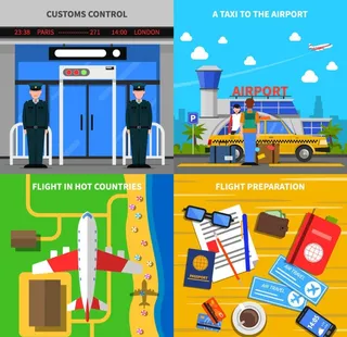 卡通机场插画图片