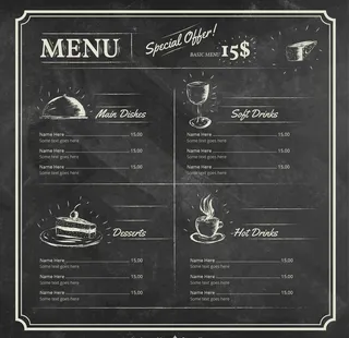 西餐菜单汉堡咖啡三明治图片