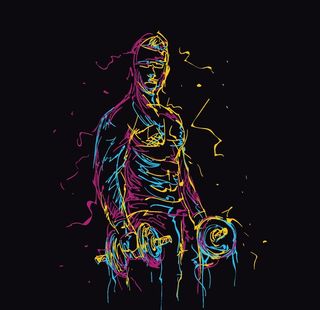 哑铃锻炼简笔画图片