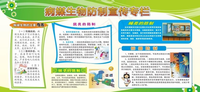 病媒生物防治宣传展板图片cdr矢量模版下载